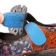 Retro Embossed Flower Splicing Floral Genuine Leather Flat Shoes