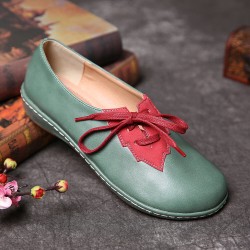 Women leaf Splicing Decor Comfy Non Slip Casual Flats