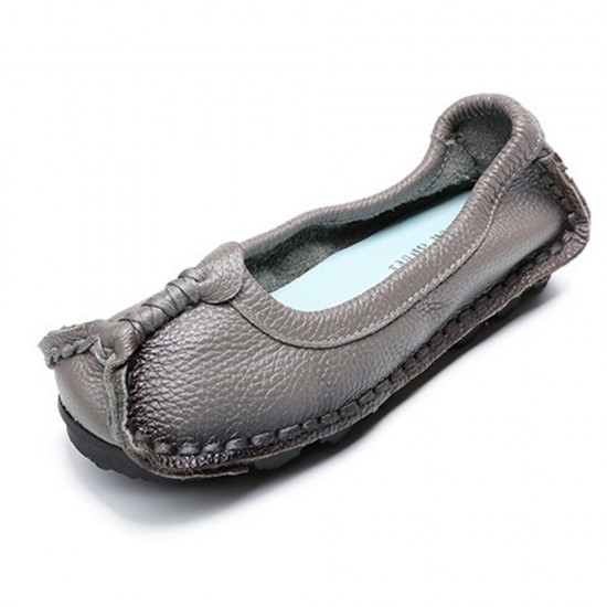 Women Folkways Stricing Comfy Breathable Casual Leather Loafers