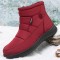 Women Warm Lined Pull On Plus Velvet Ankle Snow Boots