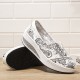 Women Casual Flowers Printed Pattern Comfortable Rocker Sole Walking Shoes