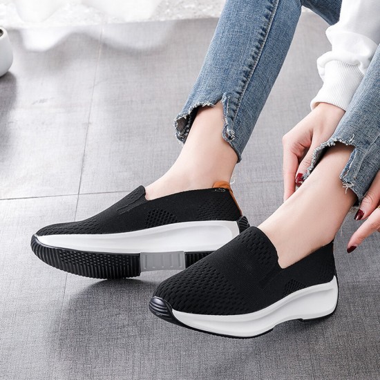 Women Fabric Mesh Breathable Comfy Large Size Sneakers